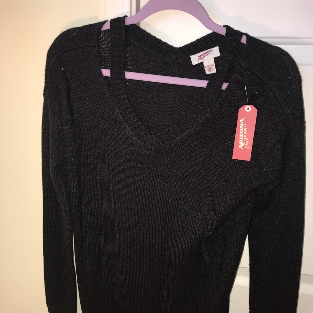 Arizona Jeans distressed black sweater